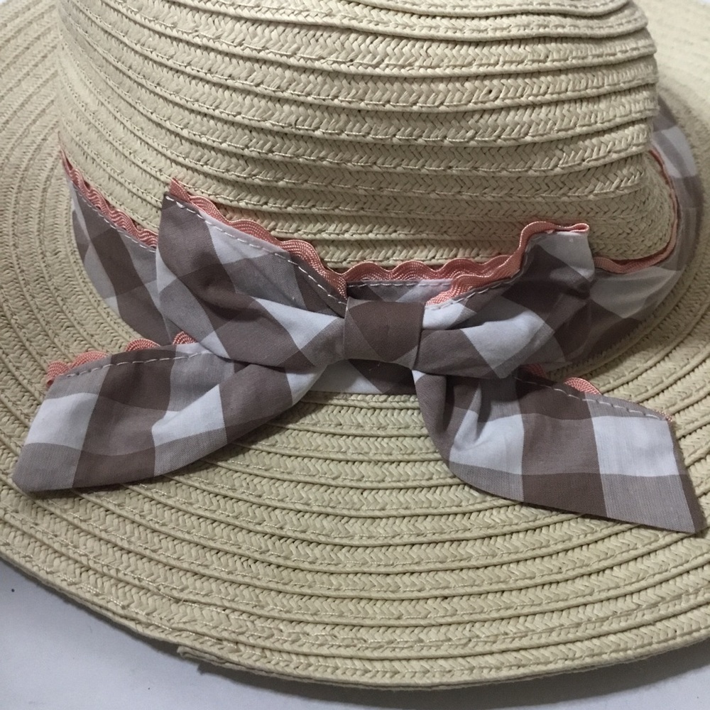 Tahari Women’s Beach Sun Gardening Gingham Trimmed Hat NWT - Picture 6 of 6